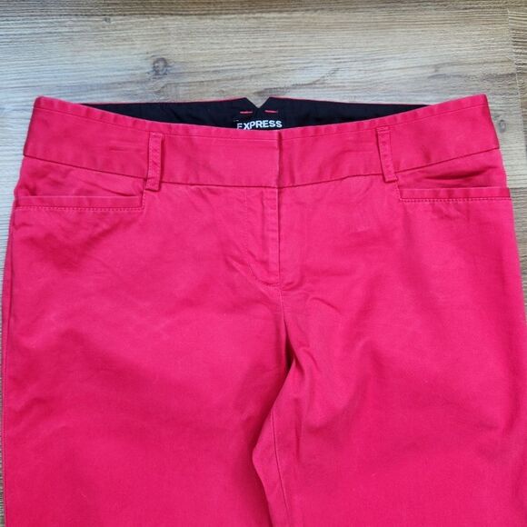 ☔️🐞Express Red Columnist Slim Flare Lowrise Pants Size 6 - Picture 4 of 10
